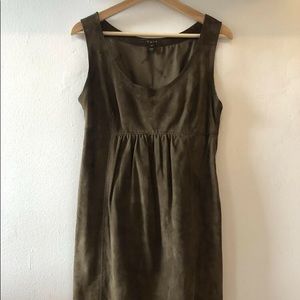 Louis Vuitton Khaki Suede Laser Cut Dress Size 38